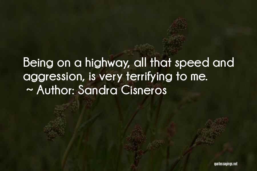 Sandra Cisneros Quotes: Being On A Highway, All That Speed And Aggression, Is Very Terrifying To Me.