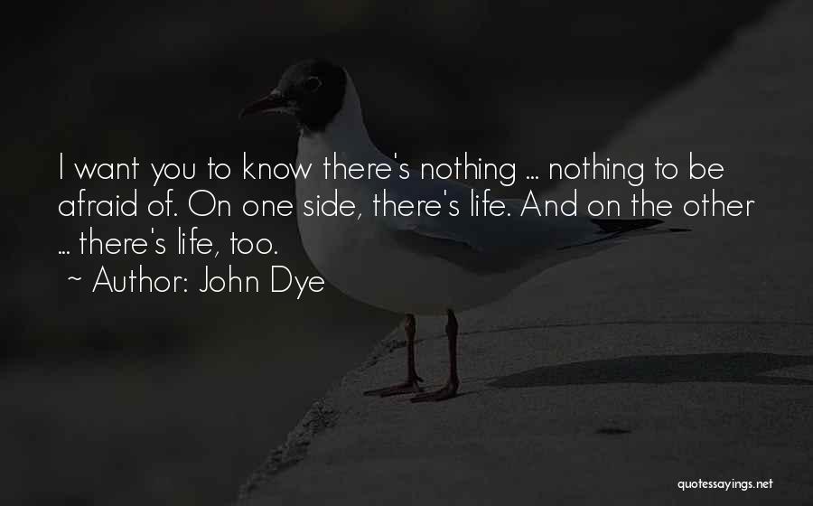 John Dye Quotes: I Want You To Know There's Nothing ... Nothing To Be Afraid Of. On One Side, There's Life. And On