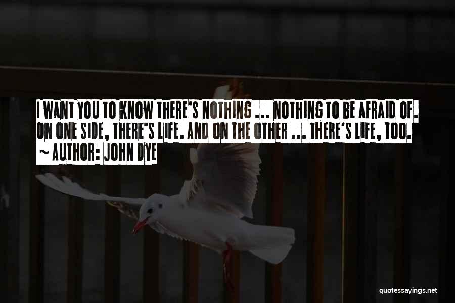 John Dye Quotes: I Want You To Know There's Nothing ... Nothing To Be Afraid Of. On One Side, There's Life. And On