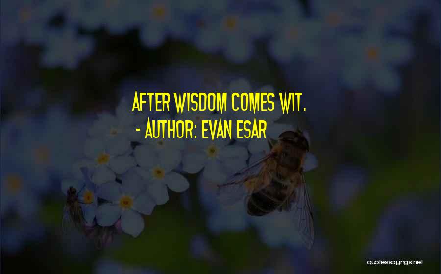 Evan Esar Quotes: After Wisdom Comes Wit.