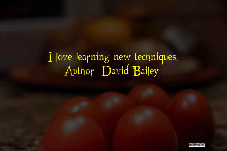 David Bailey Quotes: I Love Learning New Techniques.