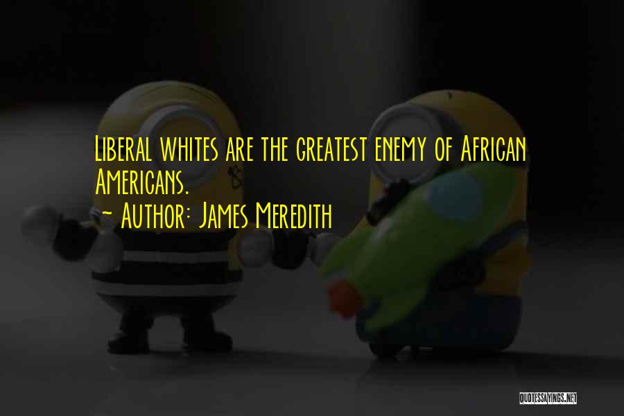James Meredith Quotes: Liberal Whites Are The Greatest Enemy Of African Americans.