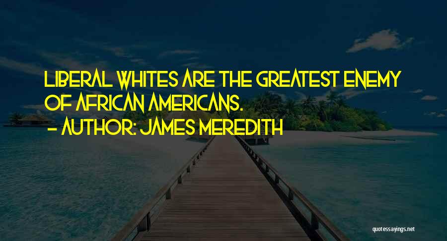 James Meredith Quotes: Liberal Whites Are The Greatest Enemy Of African Americans.