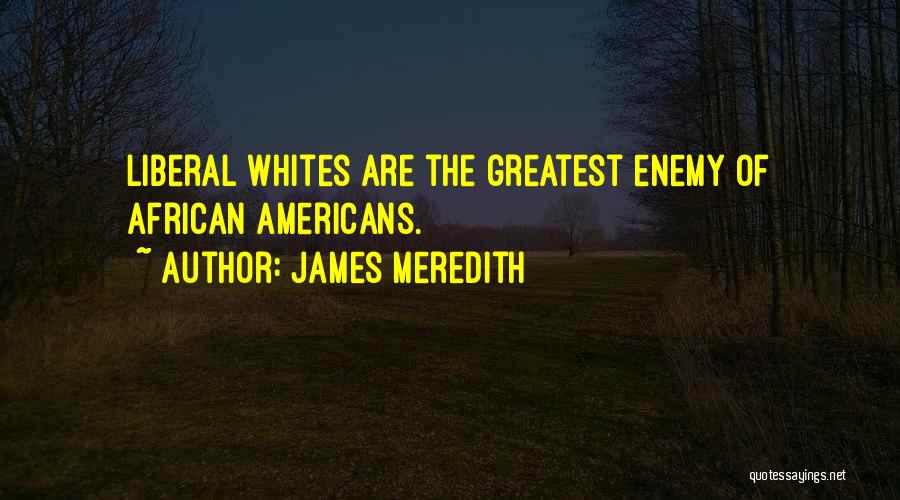 James Meredith Quotes: Liberal Whites Are The Greatest Enemy Of African Americans.