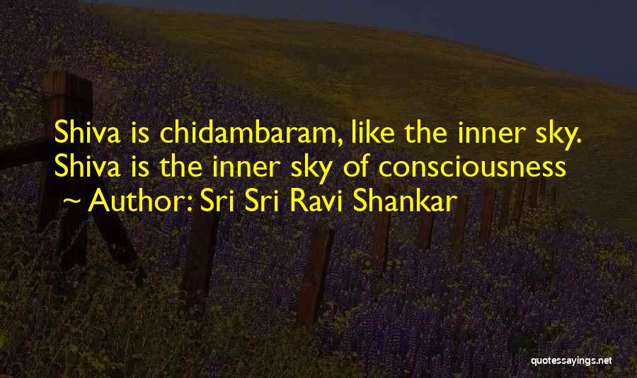 Sri Sri Ravi Shankar Quotes: Shiva Is Chidambaram, Like The Inner Sky. Shiva Is The Inner Sky Of Consciousness