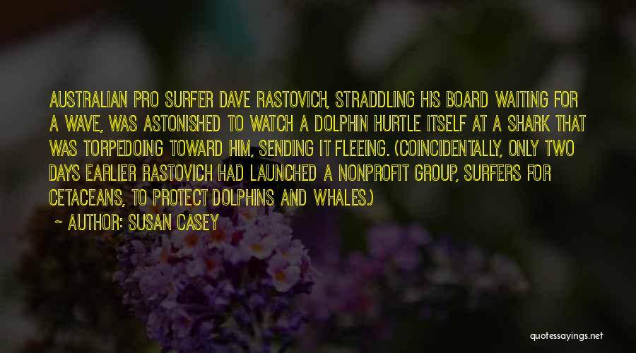 Susan Casey Quotes: Australian Pro Surfer Dave Rastovich, Straddling His Board Waiting For A Wave, Was Astonished To Watch A Dolphin Hurtle Itself