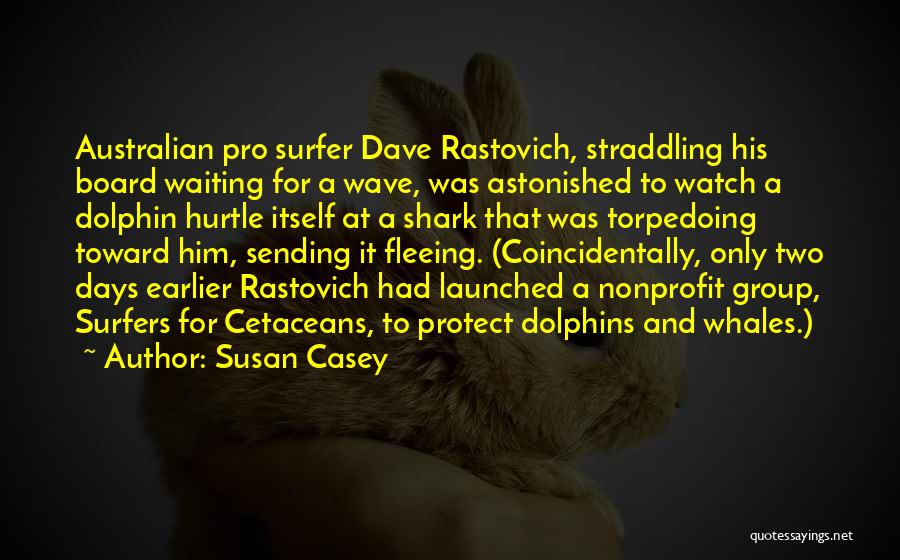 Susan Casey Quotes: Australian Pro Surfer Dave Rastovich, Straddling His Board Waiting For A Wave, Was Astonished To Watch A Dolphin Hurtle Itself