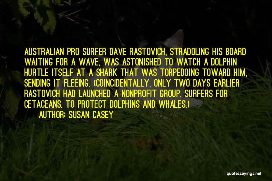 Susan Casey Quotes: Australian Pro Surfer Dave Rastovich, Straddling His Board Waiting For A Wave, Was Astonished To Watch A Dolphin Hurtle Itself