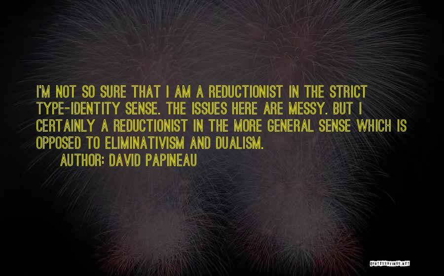 David Papineau Quotes: I'm Not So Sure That I Am A Reductionist In The Strict Type-identity Sense. The Issues Here Are Messy. But