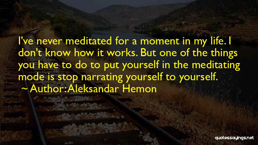 Aleksandar Hemon Quotes: I've Never Meditated For A Moment In My Life. I Don't Know How It Works. But One Of The Things