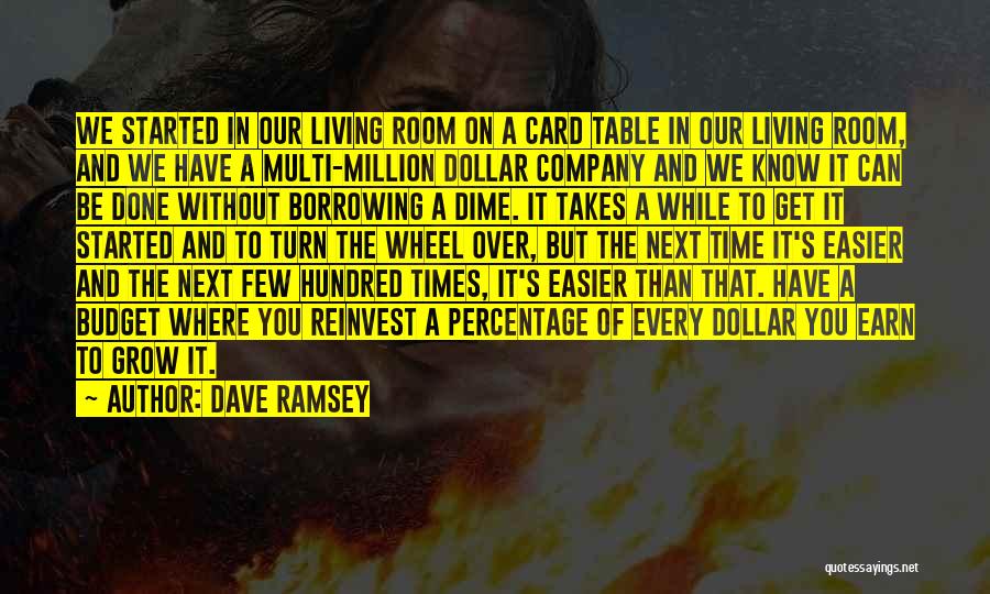 Dave Ramsey Quotes: We Started In Our Living Room On A Card Table In Our Living Room, And We Have A Multi-million Dollar