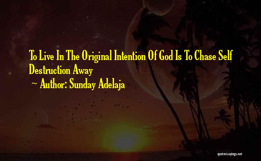 Sunday Adelaja Quotes: To Live In The Original Intention Of God Is To Chase Self Destruction Away