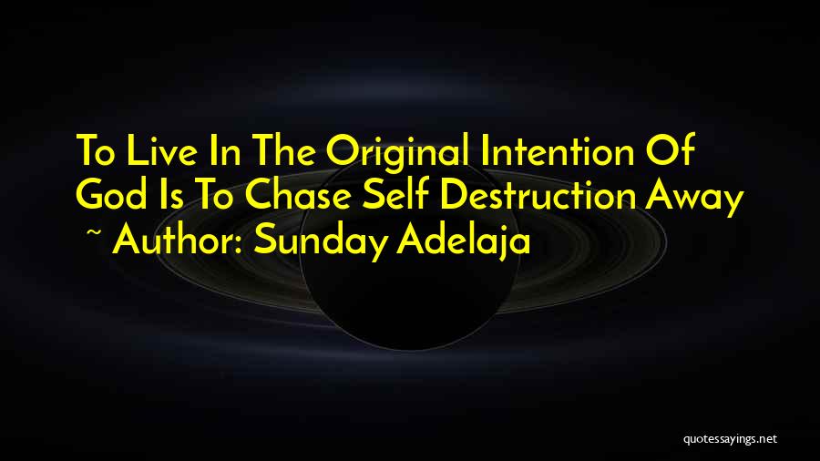 Sunday Adelaja Quotes: To Live In The Original Intention Of God Is To Chase Self Destruction Away