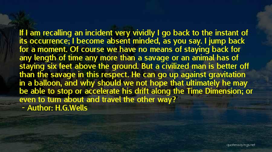 H.G.Wells Quotes: If I Am Recalling An Incident Very Vividly I Go Back To The Instant Of Its Occurrence; I Become Absent