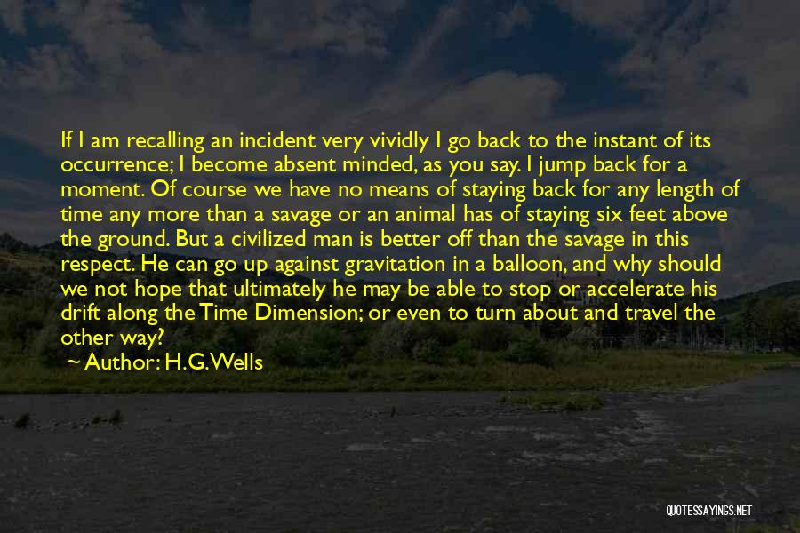 H.G.Wells Quotes: If I Am Recalling An Incident Very Vividly I Go Back To The Instant Of Its Occurrence; I Become Absent