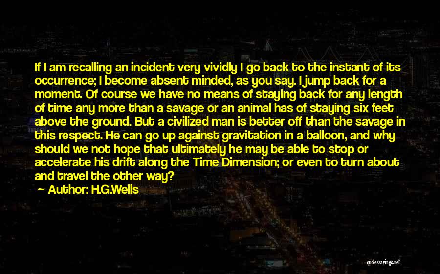 H.G.Wells Quotes: If I Am Recalling An Incident Very Vividly I Go Back To The Instant Of Its Occurrence; I Become Absent