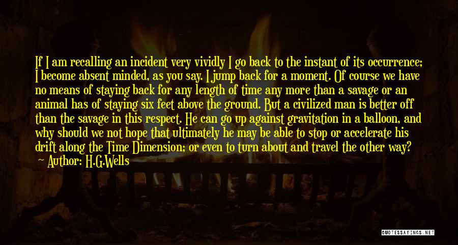 H.G.Wells Quotes: If I Am Recalling An Incident Very Vividly I Go Back To The Instant Of Its Occurrence; I Become Absent