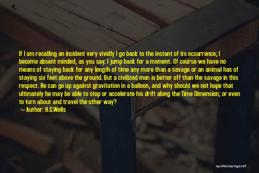 H.G.Wells Quotes: If I Am Recalling An Incident Very Vividly I Go Back To The Instant Of Its Occurrence; I Become Absent