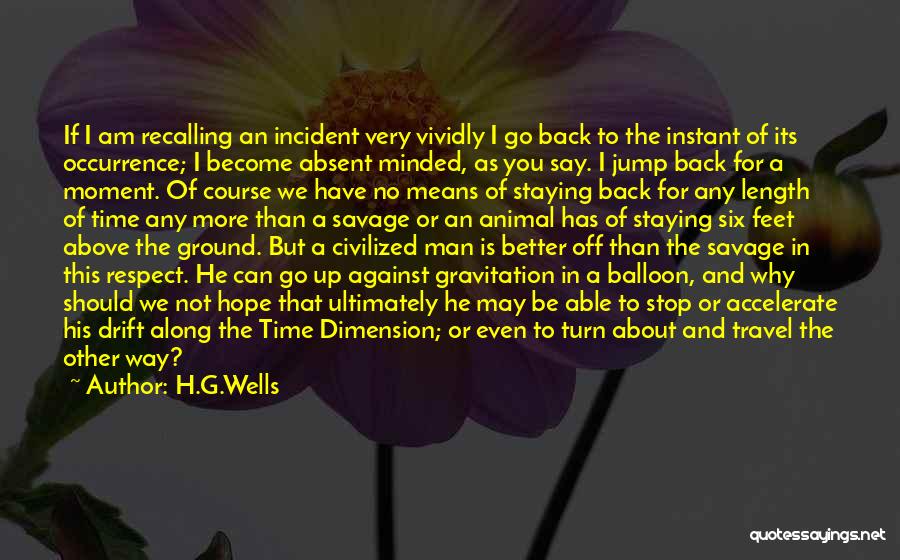 H.G.Wells Quotes: If I Am Recalling An Incident Very Vividly I Go Back To The Instant Of Its Occurrence; I Become Absent