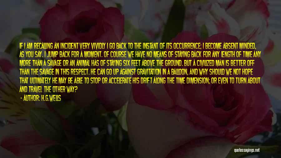 H.G.Wells Quotes: If I Am Recalling An Incident Very Vividly I Go Back To The Instant Of Its Occurrence; I Become Absent