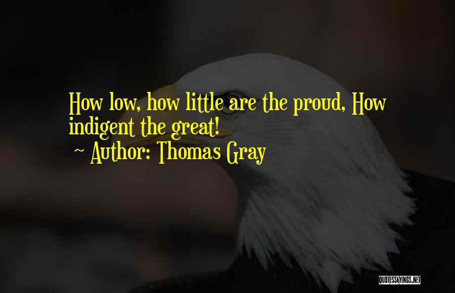 Thomas Gray Quotes: How Low, How Little Are The Proud, How Indigent The Great!