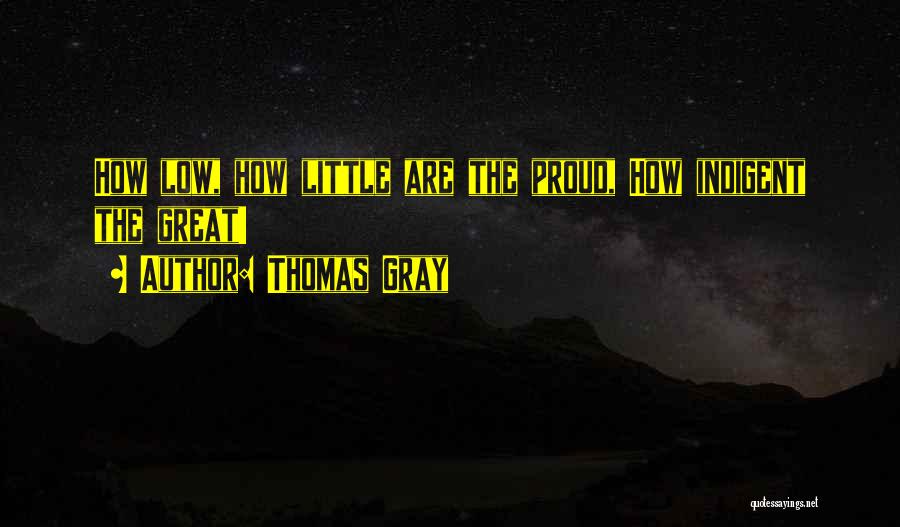 Thomas Gray Quotes: How Low, How Little Are The Proud, How Indigent The Great!