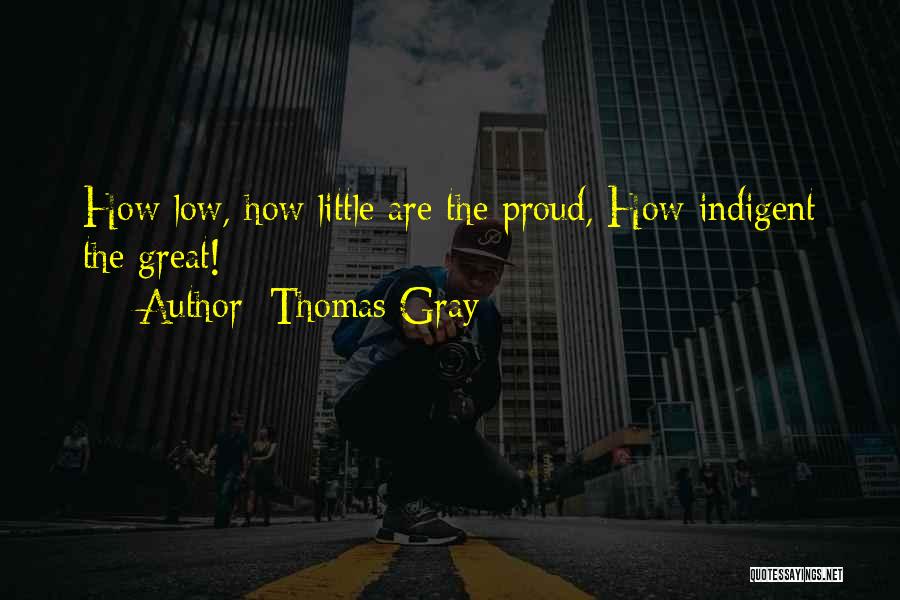 Thomas Gray Quotes: How Low, How Little Are The Proud, How Indigent The Great!