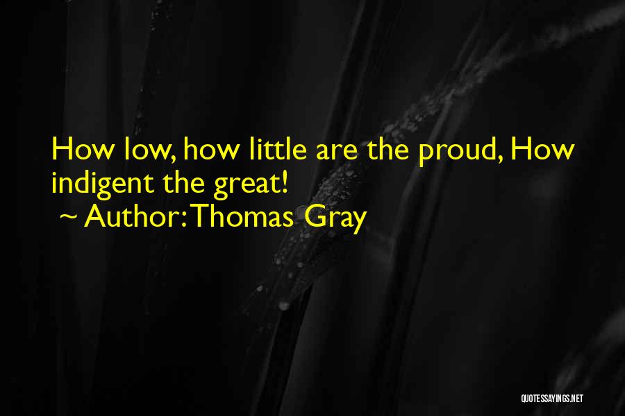 Thomas Gray Quotes: How Low, How Little Are The Proud, How Indigent The Great!