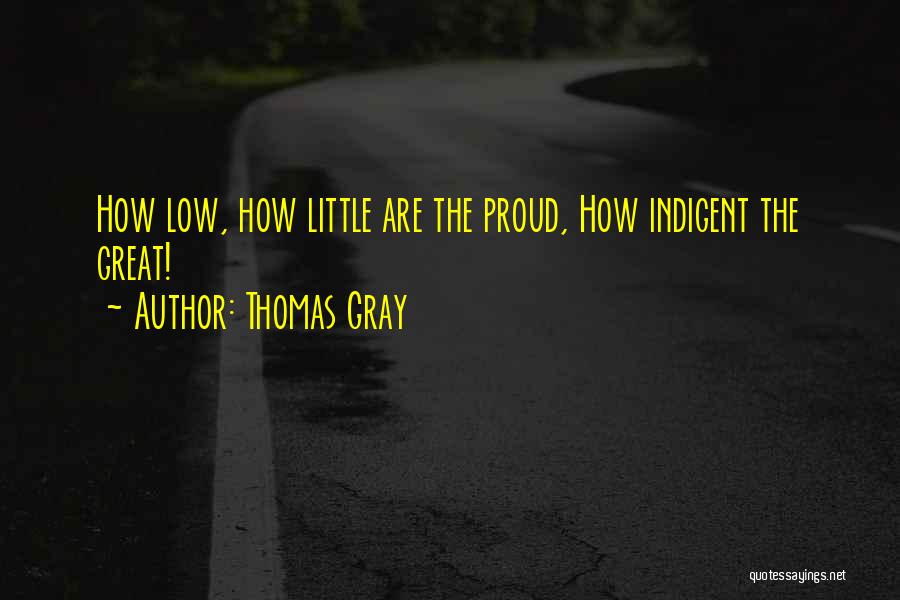 Thomas Gray Quotes: How Low, How Little Are The Proud, How Indigent The Great!