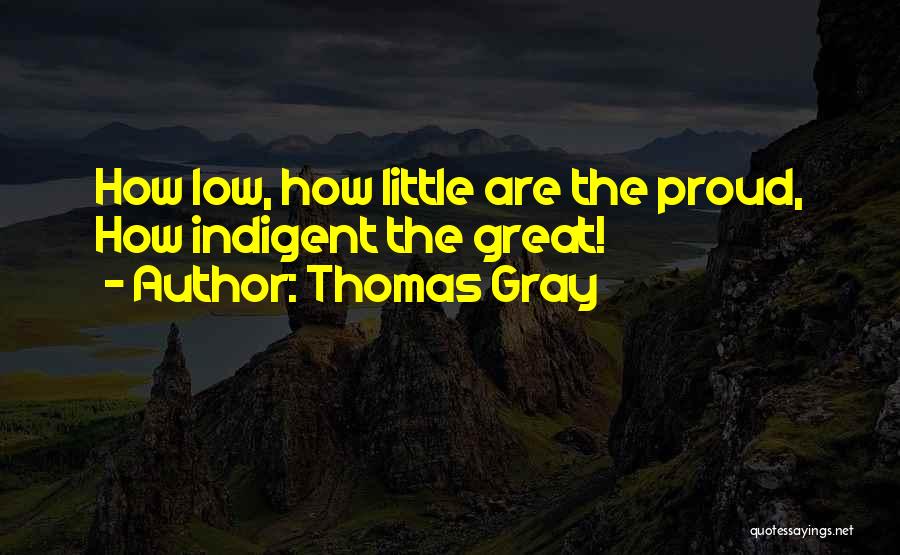 Thomas Gray Quotes: How Low, How Little Are The Proud, How Indigent The Great!