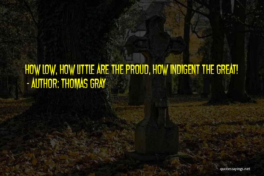 Thomas Gray Quotes: How Low, How Little Are The Proud, How Indigent The Great!