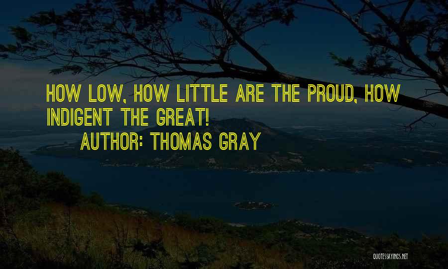 Thomas Gray Quotes: How Low, How Little Are The Proud, How Indigent The Great!