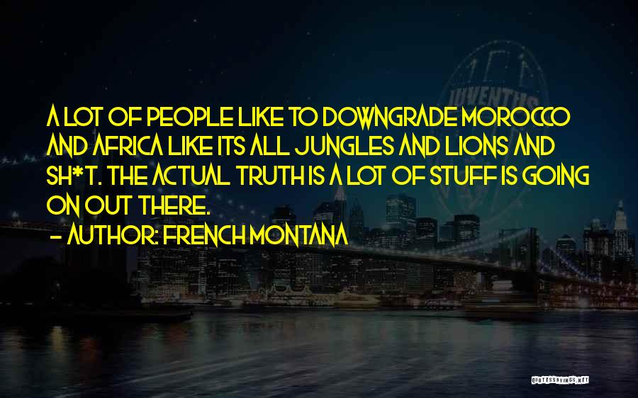 French Montana Quotes: A Lot Of People Like To Downgrade Morocco And Africa Like Its All Jungles And Lions And Sh*t. The Actual