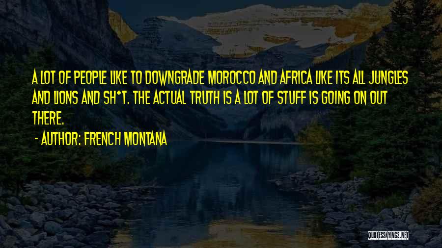 French Montana Quotes: A Lot Of People Like To Downgrade Morocco And Africa Like Its All Jungles And Lions And Sh*t. The Actual
