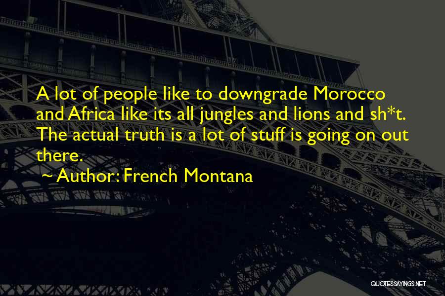 French Montana Quotes: A Lot Of People Like To Downgrade Morocco And Africa Like Its All Jungles And Lions And Sh*t. The Actual