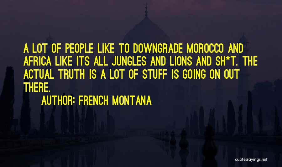 French Montana Quotes: A Lot Of People Like To Downgrade Morocco And Africa Like Its All Jungles And Lions And Sh*t. The Actual