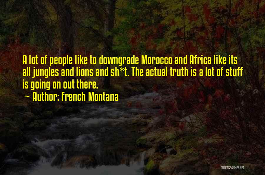 French Montana Quotes: A Lot Of People Like To Downgrade Morocco And Africa Like Its All Jungles And Lions And Sh*t. The Actual