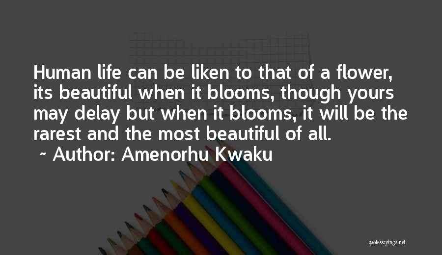 Amenorhu Kwaku Quotes: Human Life Can Be Liken To That Of A Flower, Its Beautiful When It Blooms, Though Yours May Delay But