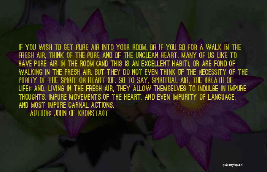 John Of Kronstadt Quotes: If You Wish To Get Pure Air Into Your Room, Or If You Go For A Walk In The Fresh