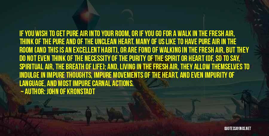 John Of Kronstadt Quotes: If You Wish To Get Pure Air Into Your Room, Or If You Go For A Walk In The Fresh