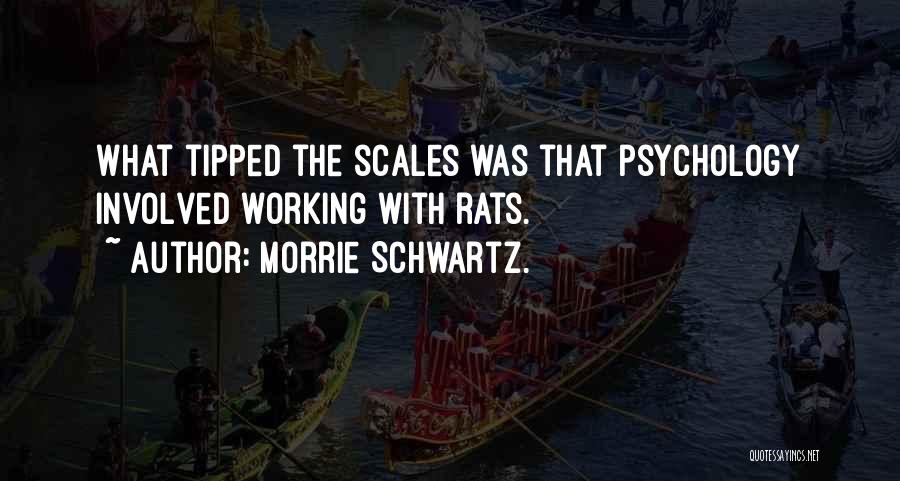 Morrie Schwartz. Quotes: What Tipped The Scales Was That Psychology Involved Working With Rats.