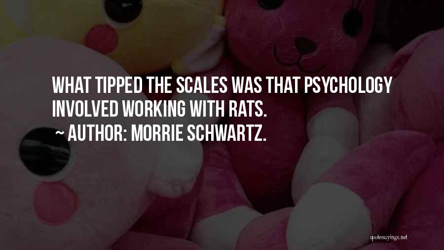 Morrie Schwartz. Quotes: What Tipped The Scales Was That Psychology Involved Working With Rats.