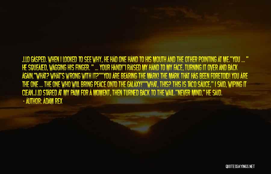 Adam Rex Quotes: J.lo Gasped. When I Looked To See Why, He Had One Hand To His Mouth And The Other Pointing At