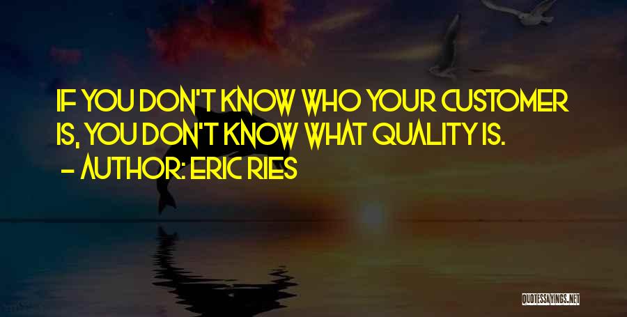 Eric Ries Quotes: If You Don't Know Who Your Customer Is, You Don't Know What Quality Is.