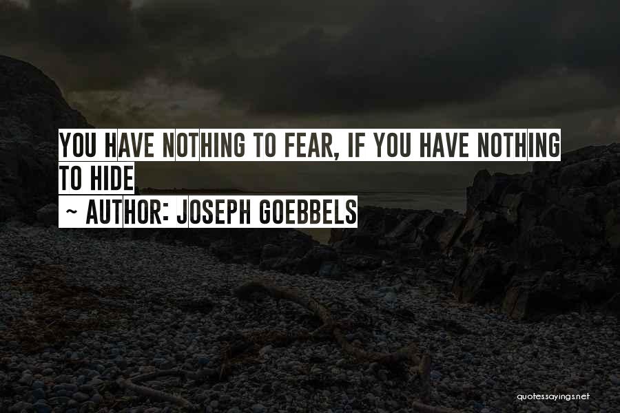 Joseph Goebbels Quotes: You Have Nothing To Fear, If You Have Nothing To Hide