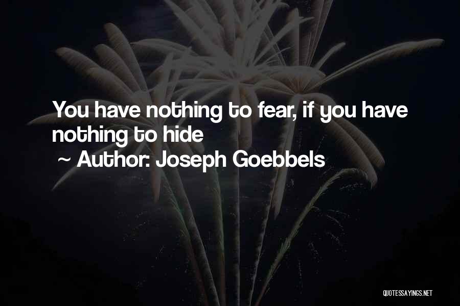 Joseph Goebbels Quotes: You Have Nothing To Fear, If You Have Nothing To Hide