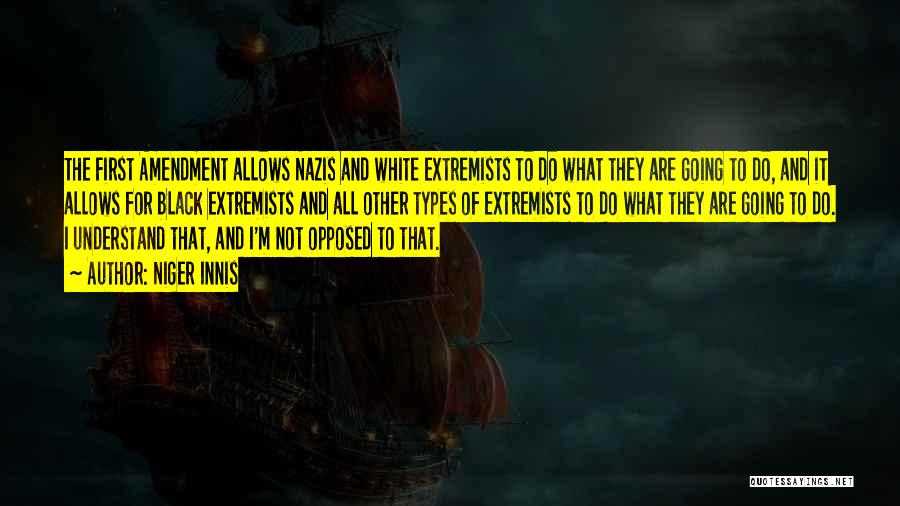 Niger Innis Quotes: The First Amendment Allows Nazis And White Extremists To Do What They Are Going To Do, And It Allows For