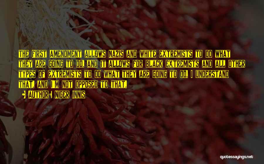 Niger Innis Quotes: The First Amendment Allows Nazis And White Extremists To Do What They Are Going To Do, And It Allows For