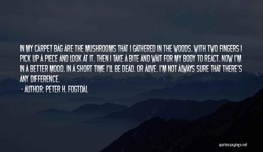 Peter H. Fogtdal Quotes: In My Carpet Bag Are The Mushrooms That I Gathered In The Woods. With Two Fingers I Pick Up A