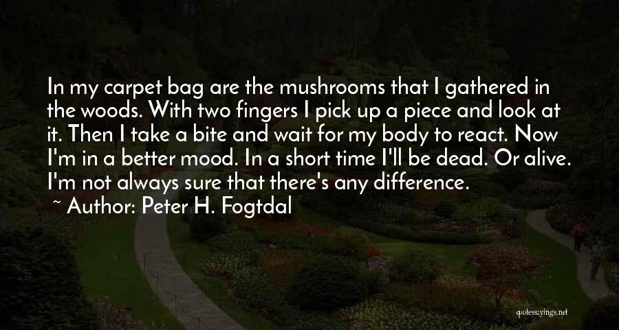 Peter H. Fogtdal Quotes: In My Carpet Bag Are The Mushrooms That I Gathered In The Woods. With Two Fingers I Pick Up A